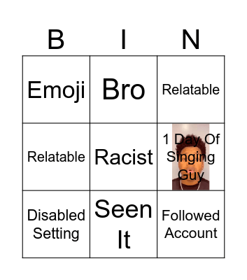 Instagram Bingo Card
