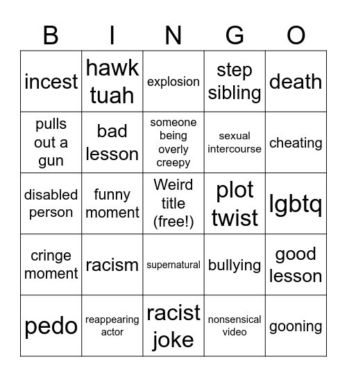 tomorrows Bingo Card