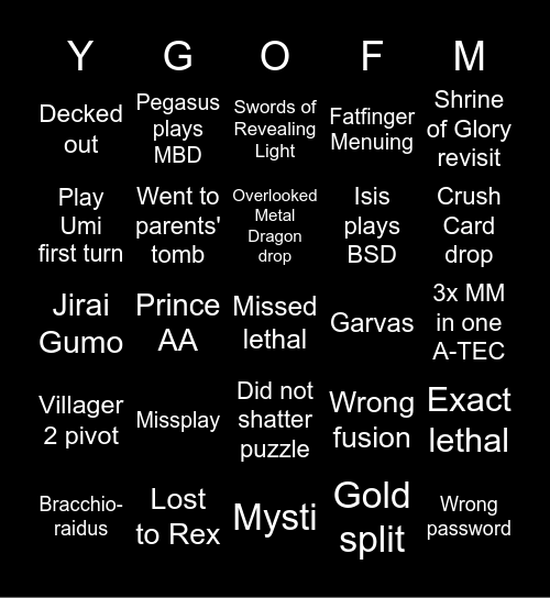 Wurstis FM Bingo Card