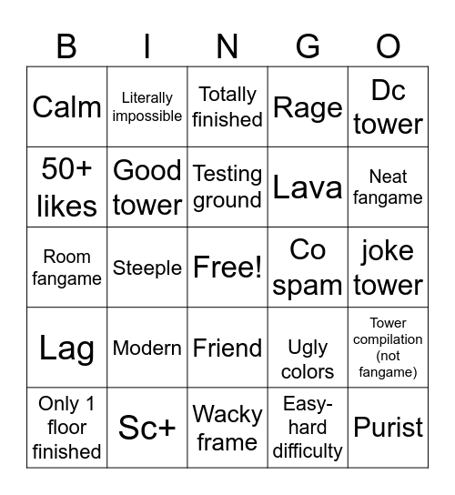 TC Bingo Card
