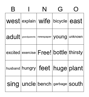 Words1 - Aggora Hey Class Bingo Card