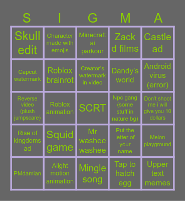 Youtube shorts bingo (my fyp version) Bingo Card