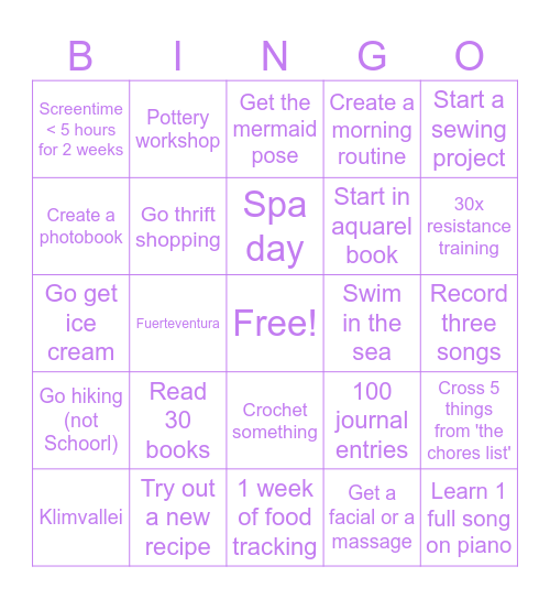 2025 Bingo Card