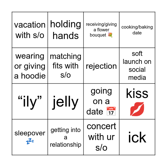 Juicy Bingo Card