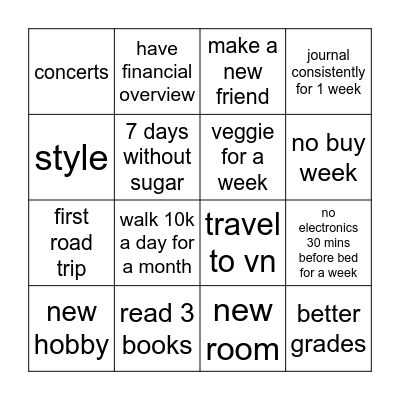 2025 Bingo Card