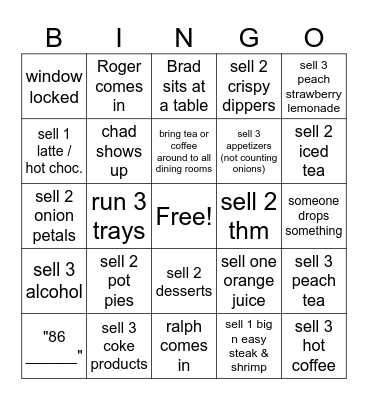 The Barrel Bingo Card