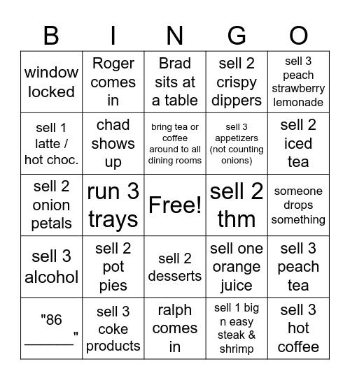 The Barrel Bingo Card