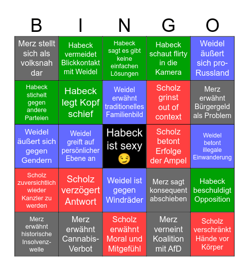Kanzler Quadrell Bullshit Bingo Card