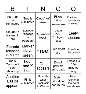 TPOT 16 Bingo Card
