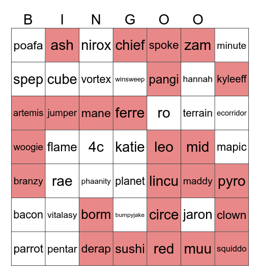 the great kab unfollowing Bingo Card