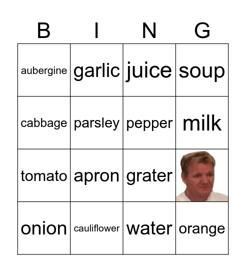 THE CHEF SHOW Bingo Card