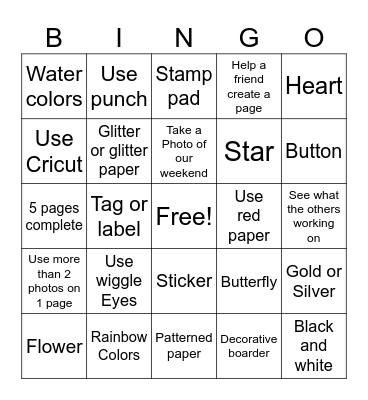 KRiCut -Weekend Bingo Card