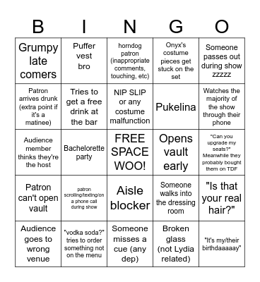 Cocktail Magique Bingo Card
