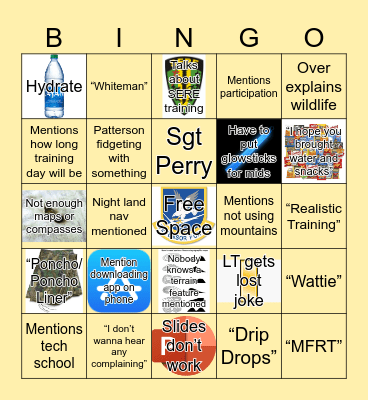 Land Nav Training Bingo Card