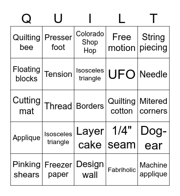 CRQC Fat Quarter Bingo Card