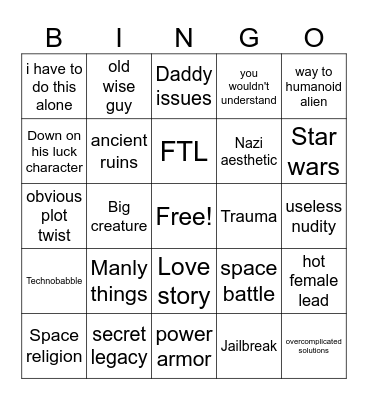 scifi tropes bingo Card