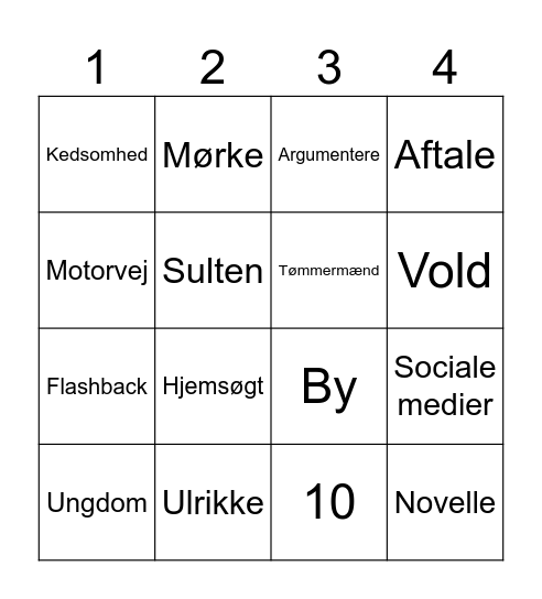 Hold 5 vinterferiebingo Card