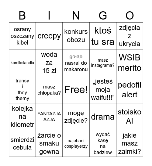 biedakon bingo Card