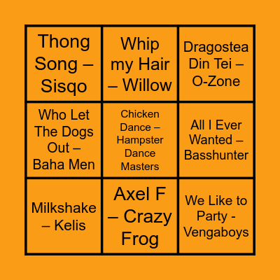Bonus Round!! Bingo Card