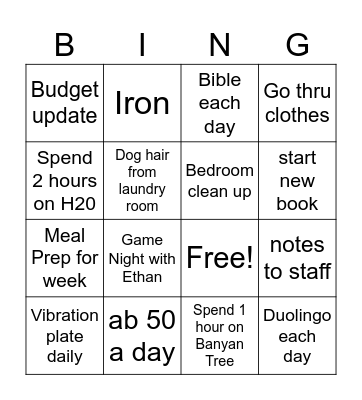 2/16-22/2025 Bingo Card