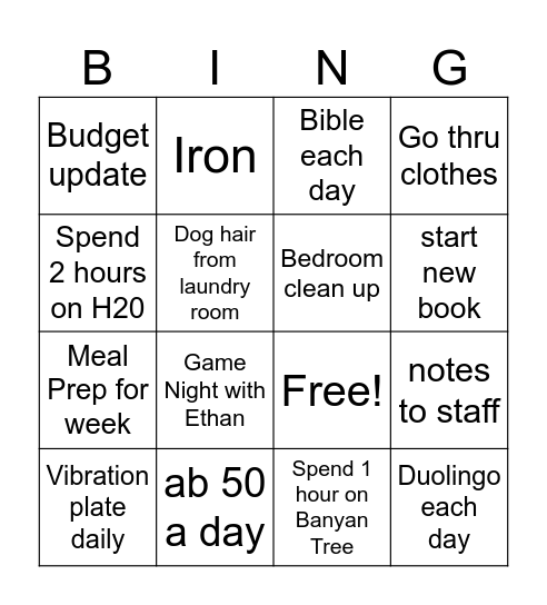 2/16-22/2025 Bingo Card