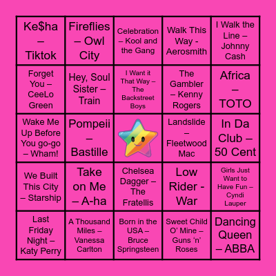 Musical Bingo! Bingo Card