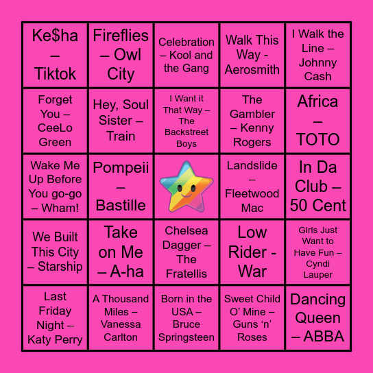 Musical Bingo! Bingo Card