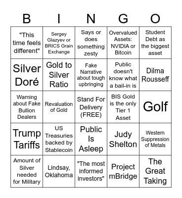 Little Andy Bingo Card
