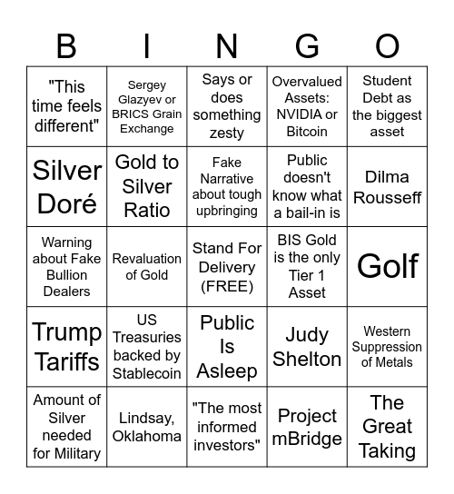 Little Andy Bingo Card