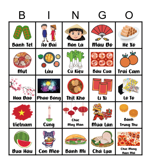 Chúc Mừng Năm Mới Bingo Card
