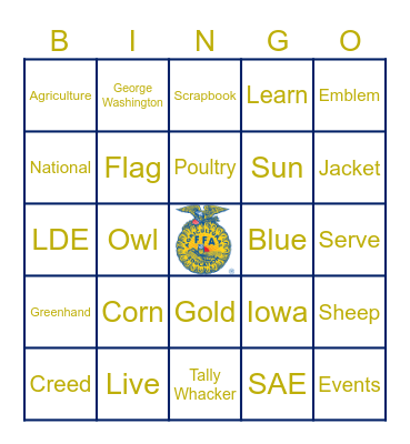 FFA Bingo Card