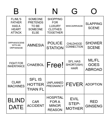 KOREAN MELODRAMA ULT BINGO 2 Bingo Card