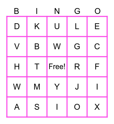 ABC BINGO Card