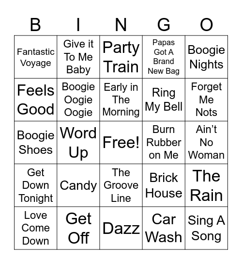 Disco 2-16-25 Bingo Card