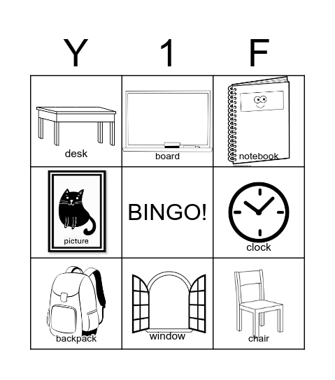 AT SCHOOL - UNIT 1 Bingo Card