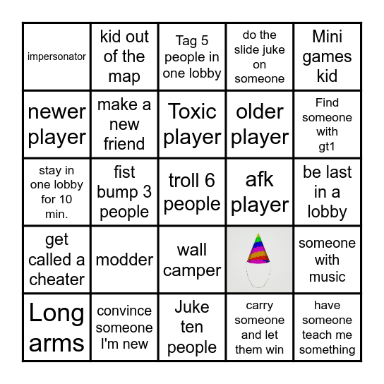 Gorilla tag bingo card Bingo Card