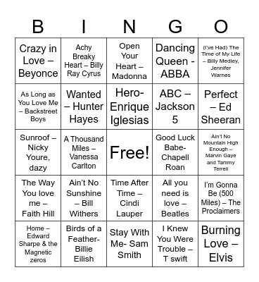 Valentine's Day - MODERN Bingo Card