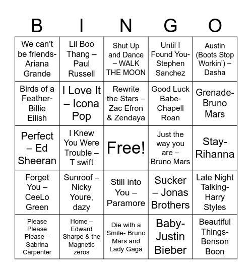 Valentine's Day - Modern Bingo Card