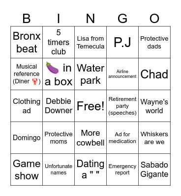 SNL Bingo Card