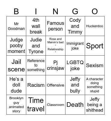 SML bingo Card