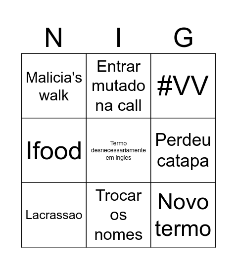 PRETIN Bingo Card