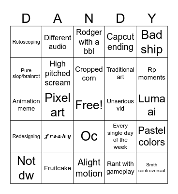 Dw tt compilation bingo Card