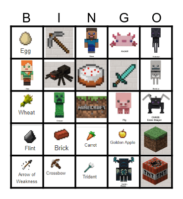 Minecraft Bingo Card