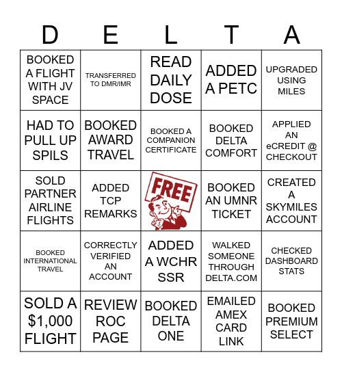 DELTA BINGO Card