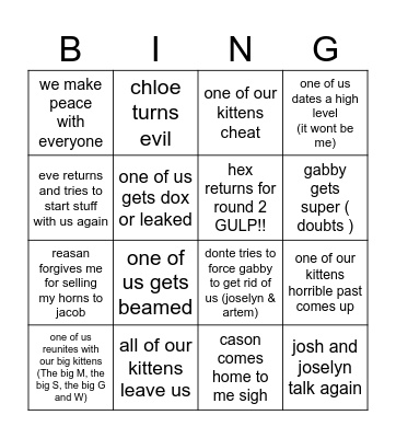 Kitten bingo!!! Bingo Card