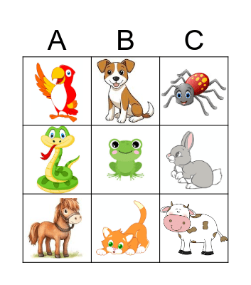 PETS! Bingo Card