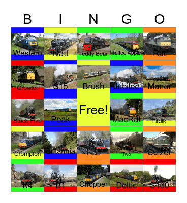 Yorkshire Railways-Past to the Present Bingo Card