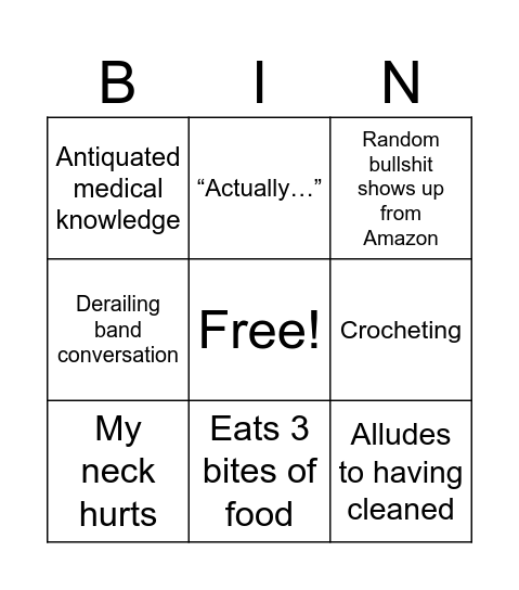 Ur mom bingo Card