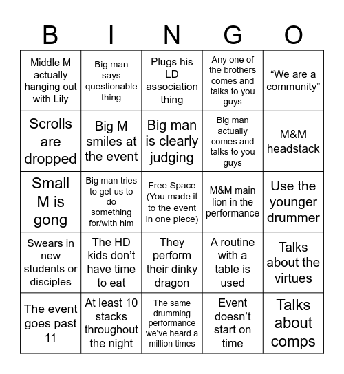 HD Bingo 2025 Bingo Card