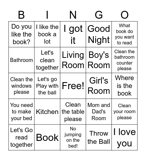 Spanish Bingo Card